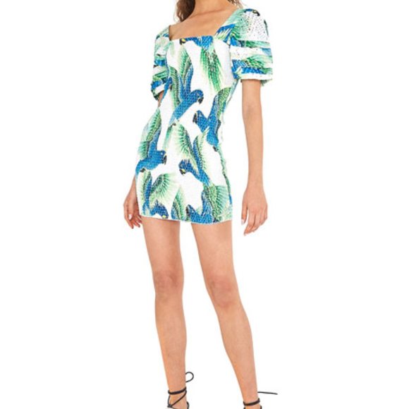 FARM Rio Dresses & Skirts - Farm Rio Araras Mini Dress Tropical Birds Stretchy NWT